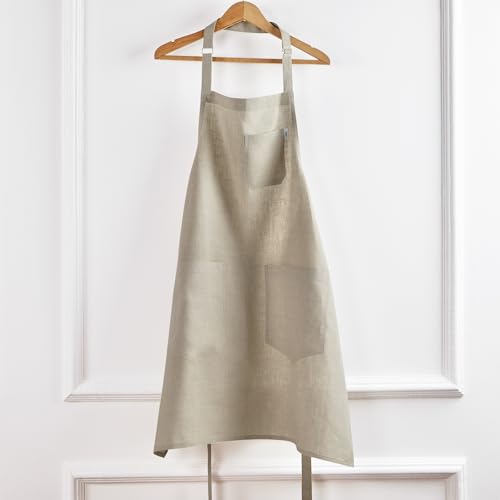 100% Pure Linen Apron Natural Adjustable