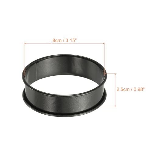 6pcs Crumpet Rings 3.15" Nonstick Round Cake Ring Stainless Steel Double Rolled English Pastry Rings for Kitchen Baking Crumpet Dessert (6 Count)
