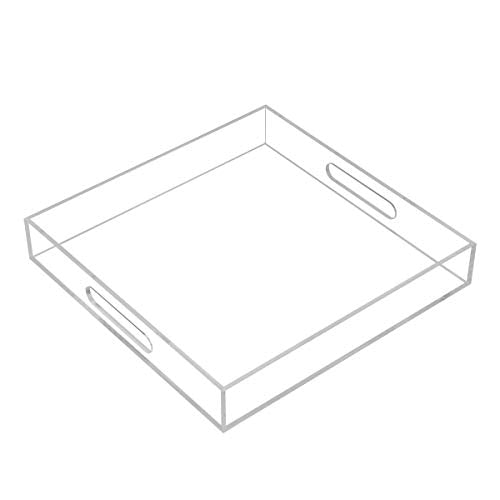 Clear Sturdy Acrylic Serving Tray with Handles
