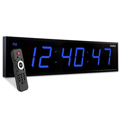 Oversized Digital Wall Clock with Large LED Display & Timer