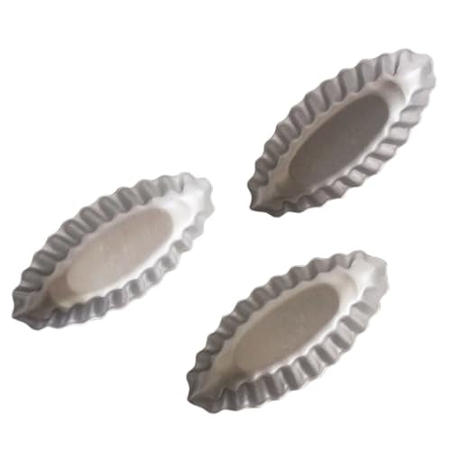 Tiny Aluminum Boat Tart Pan Fluted Oval Baking Mold (10 Count)