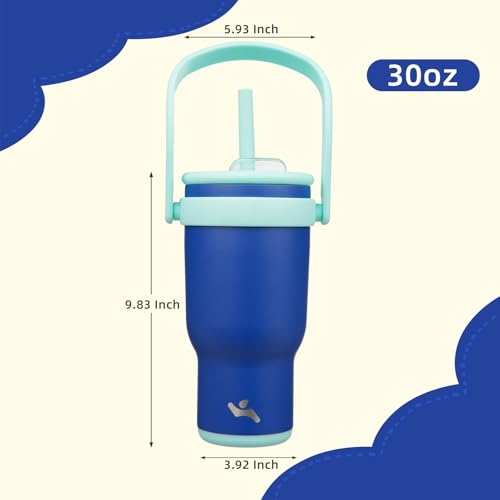 30 oz Tumbler with Handle and Straw