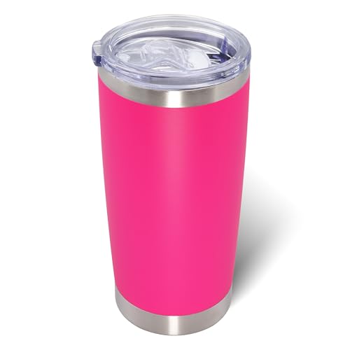 20oz Tumbler with Lid Stainless Steel Tumblers Insulated Mug Hot Pink 1P