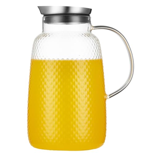 Pineapple Series 78 Oz Borosilicate Glass Pitcher with Lid