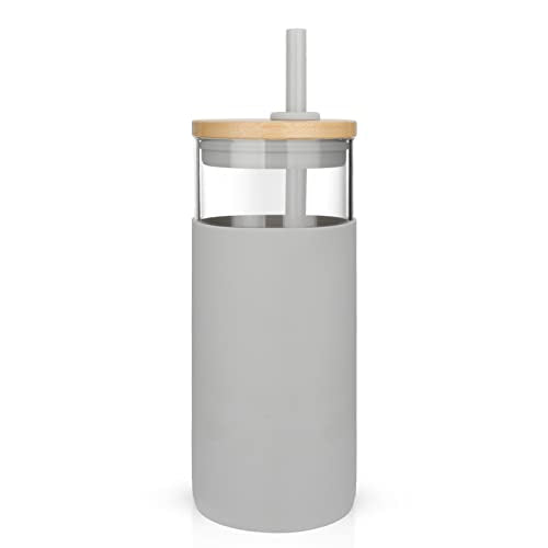 20 oz Glass Tumbler with Lids and Straws