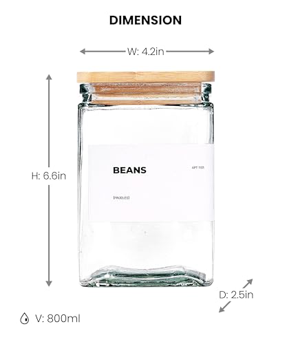 Glass Storage Jars with Bamboo Lid