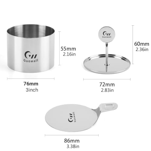 6pcs Seamless Cake Food Mold Cheesecake Stainless Steel Cooking Mousse Rings 3 Inch Round Pastry Cutter for Baking