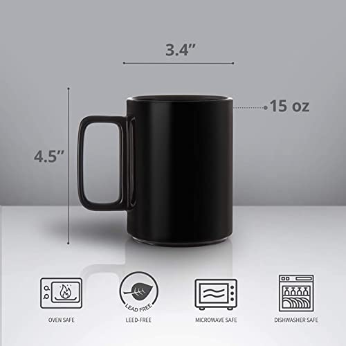 Large 15 Ounces Porcelain Coffee Mug Tea Mugs Set of 6 (6 Count)