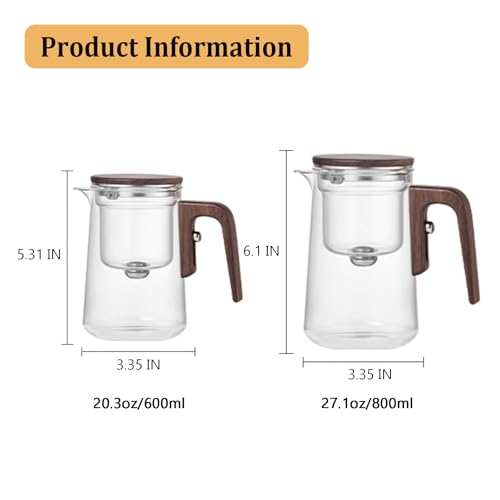 800ml Enchanted Glass Teapot with Strainer