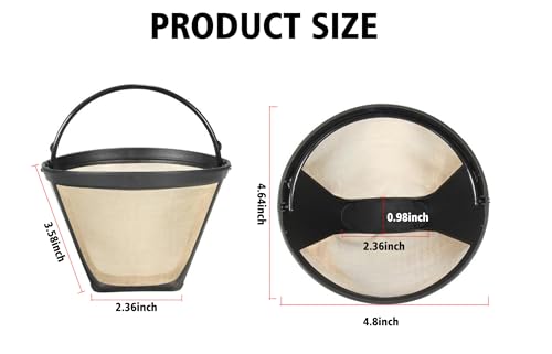 2 Pack Reusable Coffee Filters #4 for Ninja Dual Brew Coffee Maker (2 Count)