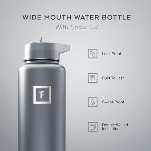 40 oz Wide Mouth Water Bottle with Straw