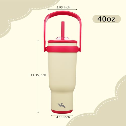 40 oz Tumbler with Handle and Straw