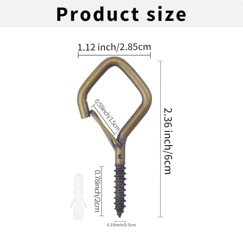 20PCS Eye Screw Hooks for Hanging Heavy Duty with Safety Buckle.Metal Ceiling Hooks for Hanging Plants