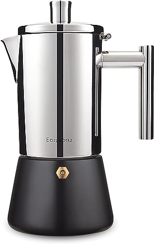 Diego Stovetop Espresso Maker Stainless Steel Italian Coffee Machine Maker 12Cup 17.5 oz Induction Moka Pot