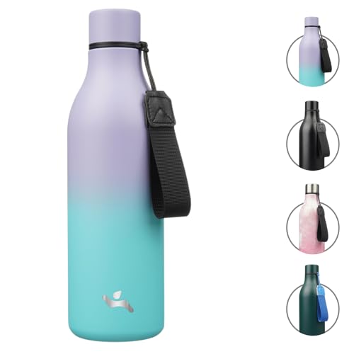25 oz Insulated Stainless Steel Metal Water Bottle with Strap
