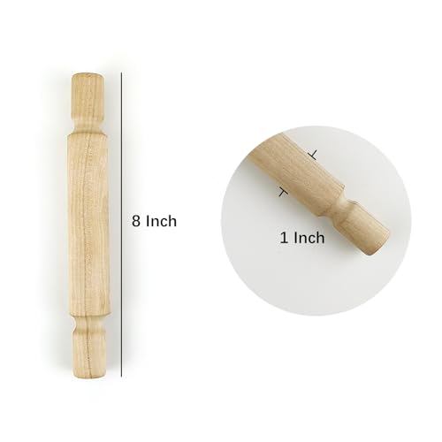 3 Pack 8 Inch Wooden Textured Rolling Pins (3 Count)