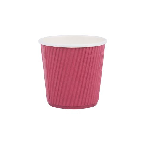 Ripple Wall Coffee Cups 500 Count 4 Ounce Insulated Crimson Paper Cups