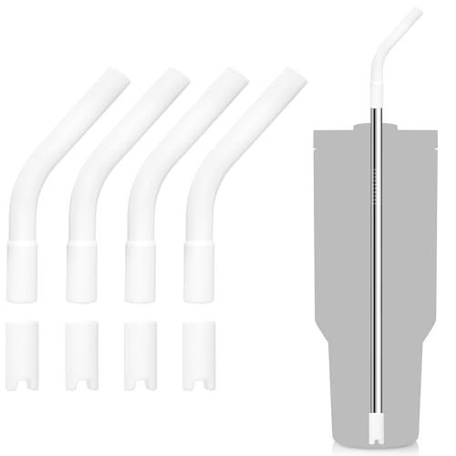 4 Set Silicone Straw Tips with Bottom Tub Compatible with Stanley Yeti (4 Count)