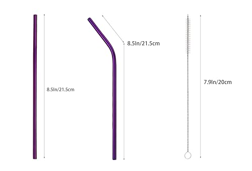 10 Pcs Stainless Steel Straws