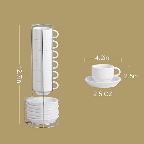Sweejar Porcelain Espresso Cup & Saucer Set (6 Count)