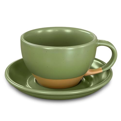 Ceramic Latte Art Mug With Saucer