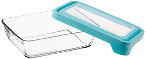 TrueSeal Glass Food Storage Containers with Mineral Blue Airtight Lids (4 Count)