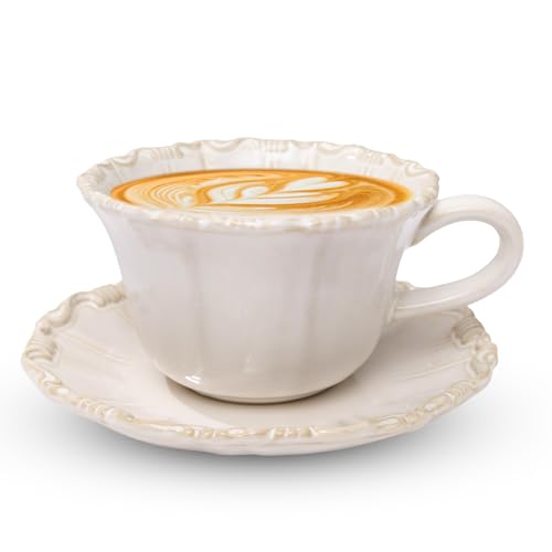 Ceramic Latte Cup with Saucer