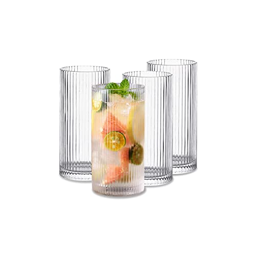 Glass Cups Vintage Glassware Set of 4 Large (4 Count)