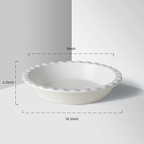 Pie Pan 9 Inch Ceramic Pie Dish (2 Count)