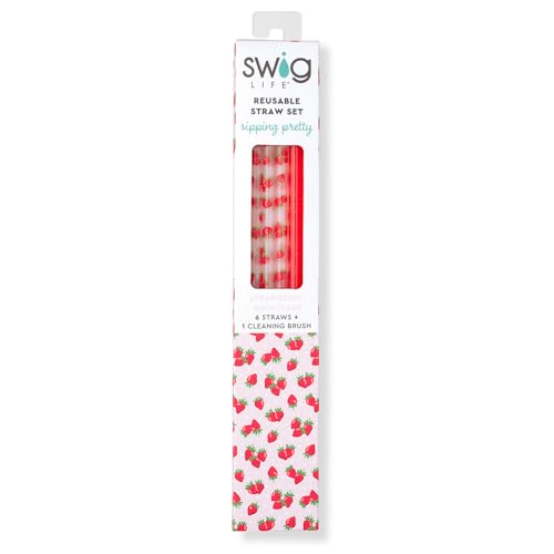 Reusable Straw Set with Cleaning Brush (6 Count)