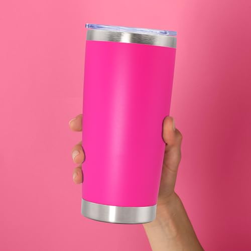 20oz Tumbler Stainless Steel Tumbler Coffee Tumbler with Lid Hot Pink
