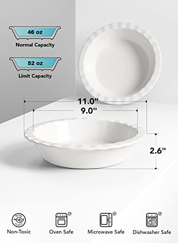 Ceramic Pie Pans Plate for Baking (2 Count)