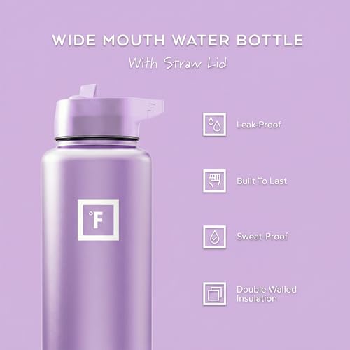 40 oz Wide Mouth Water Bottle with Straw