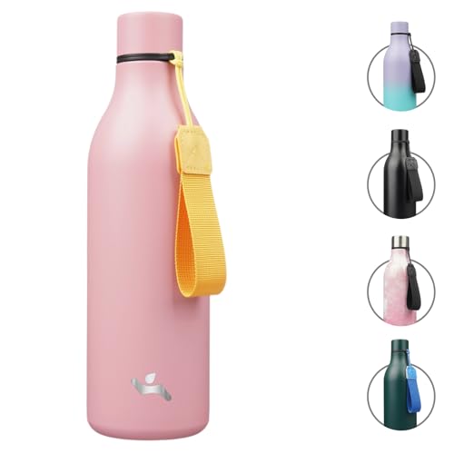 25 oz Insulated Stainless Steel Metal Water Bottle with Strap