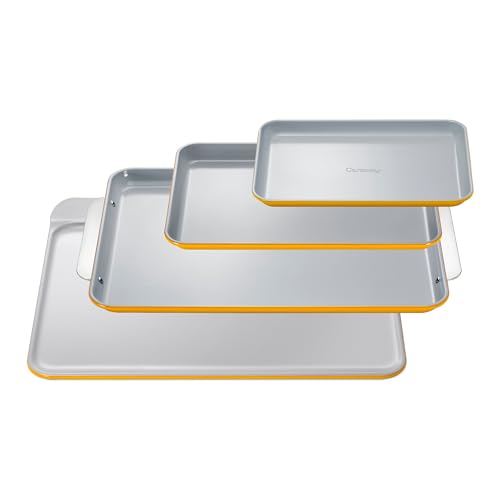 Non Stick Ceramic Baking Sheet Trio and Cookie Sheet Set (4 Count)