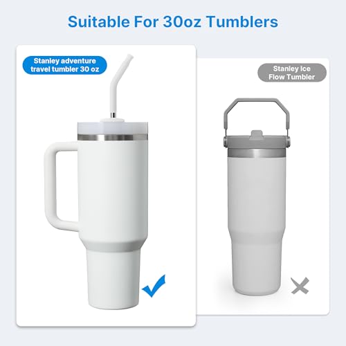 Repeatable Metal Straw with Silicone Tips for 30 oz Stanley Tumbler
