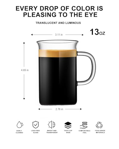 Glass Coffee Mugs (4 Count)