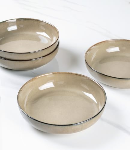 8.75'' Large Ceramic Pasta Bowls (4 Count)