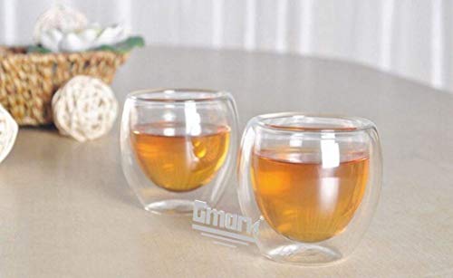 2.7 oz Double Wall Glass Espresso Cups Set of 4 (4 Count)