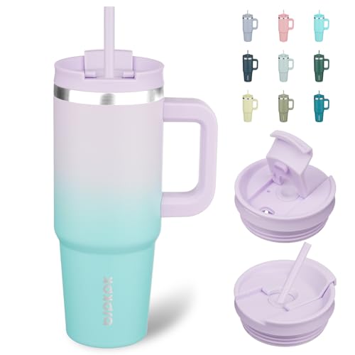 30 oz Insulated Tumbler with Handle & Straw