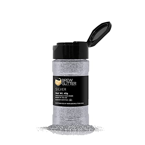 Silver BREW GLITTER Edible Glitter for Drinks
