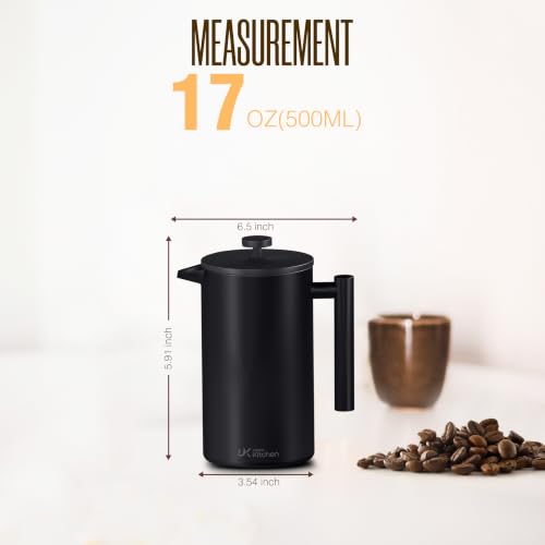 304 Grade Stainless Steel French Press 17 Oz