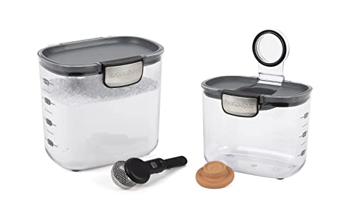 International ProKeeper+ Clear Plastic Airtight Food Baker's Kitchen Storage Organization Container Canister Set with Magnetic Accessories (2 Count)