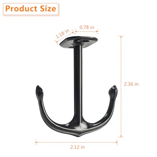 Anchor Shape Zinc Alloy Double Prong Ceiling Hooks (4 Count)