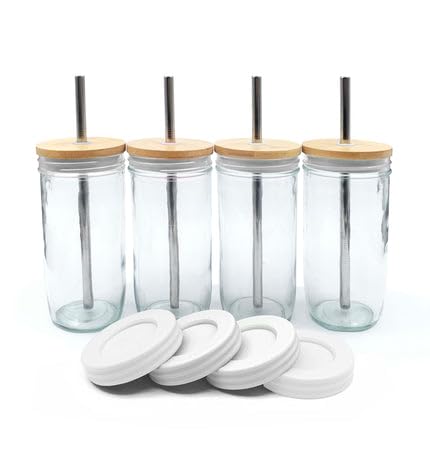 Kids Toddler 24oz Glass Mason Jars + Sleeves + Lids