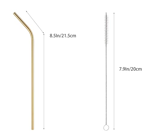 10 Pcs Stainless Steel Straws (10 Count)