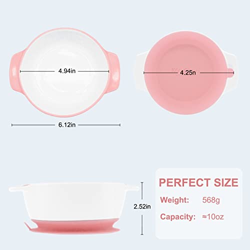 Suction Baby Bowls with Leakproof Tempered Glass Lids for Babies & Toddlers