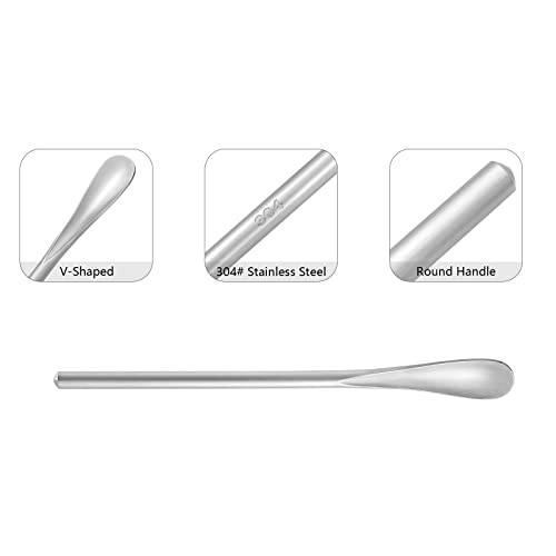 8-Pack 5.0" / 12.8cm 304 Stainless Steel Stirring & Mixing Spoon – Reusable Bar Tool for Coffee, Tea, Iced Drinks & Cocktails (8 Count)