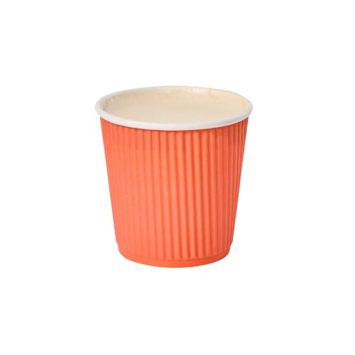 Ripple Wall Coffee Cups 500 Count 4 Ounce Insulated Tangerine Orange Paper Cups