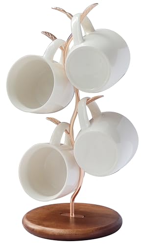Leaf Shaped Coffee Tea Cup Mug Holder Stand for Countertop (3 Count)